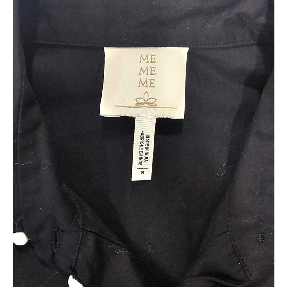 Me Me Me Black Studded Trim Button Down Tunic Shirt Anthropologie, Sz S - Picture 9 of 13